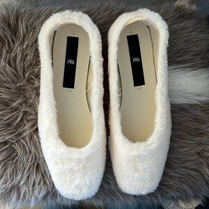 Zara Furry Ballet Flats